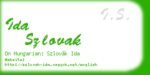 ida szlovak business card